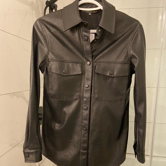 Dynamite Brooklyn Faux Leather Shacket - Picture 4 of 6